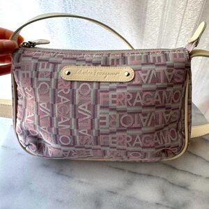 Salvatore Ferragamo Leather/ Canvas Bag